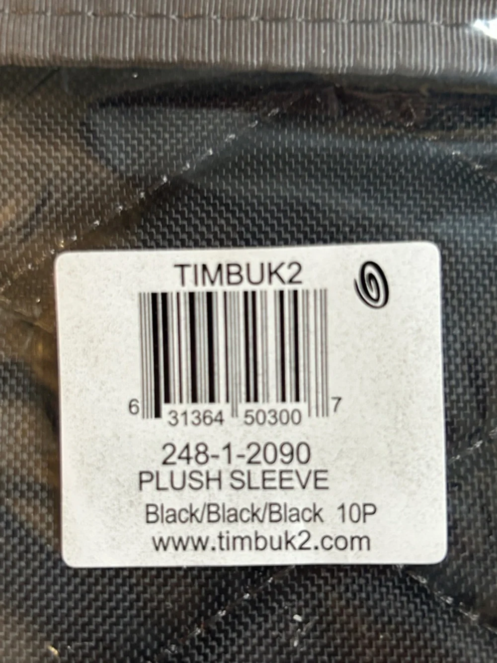 Timbuk2 Black Quilted Plush Tablet Sleeve with Blue Logo